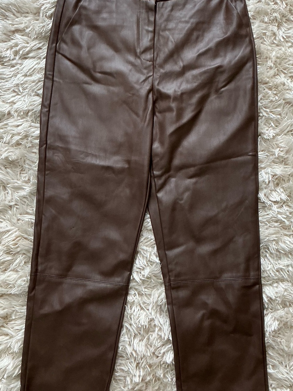 Primark Dark Brown Faux Leather Men's Trousers